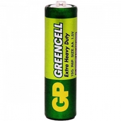 Батарейка сольова AA Greencell (15G, R6P) GP 1.5V
