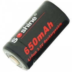   Li-Ion CR123A / 16340 Soshine 3V (650mAh, 1.95Wh), 