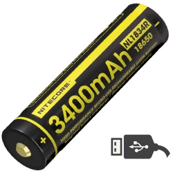   Li-Ion 18650 Nitecore NL1834R (3400mAh, USB), 