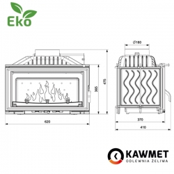 Камінна топка KAWMET W15 (9.4кВт)EKO