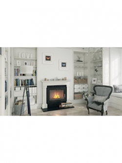 КАМИННАЯ ТОПКА С ВОДЯНЫМ КОНТУРОМ DEFRO Home RIVA ME SHORT (ЧЕРНЫЙ ШАМОТ)