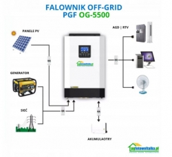�������� ��������������� �������� OFF-GRID PGF OG-5500 MPPT 5.5KW + WiFi + ���������� Bass Polska AGM BP-5976 (�4) (KOG-5500)