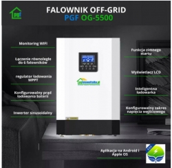 �������� ��������������� �������� OFF-GRID PGF OG-5500 MPPT 5.5KW + WiFi + ���������� Bass Polska AGM BP-5976 (�4) (KOG-5500)