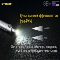 Фонарь ультрафиолетовый Nitecore GEM10UV (3000mW UV-LED, 365nm, 2 режима, 1x18650) (6-1304_uv)