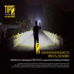 Ліхтар наключний Nitecore TIP 2 (CREE XP-G3 S3 LED, 720 люмен, 4 режими, USB) (6-1354)
