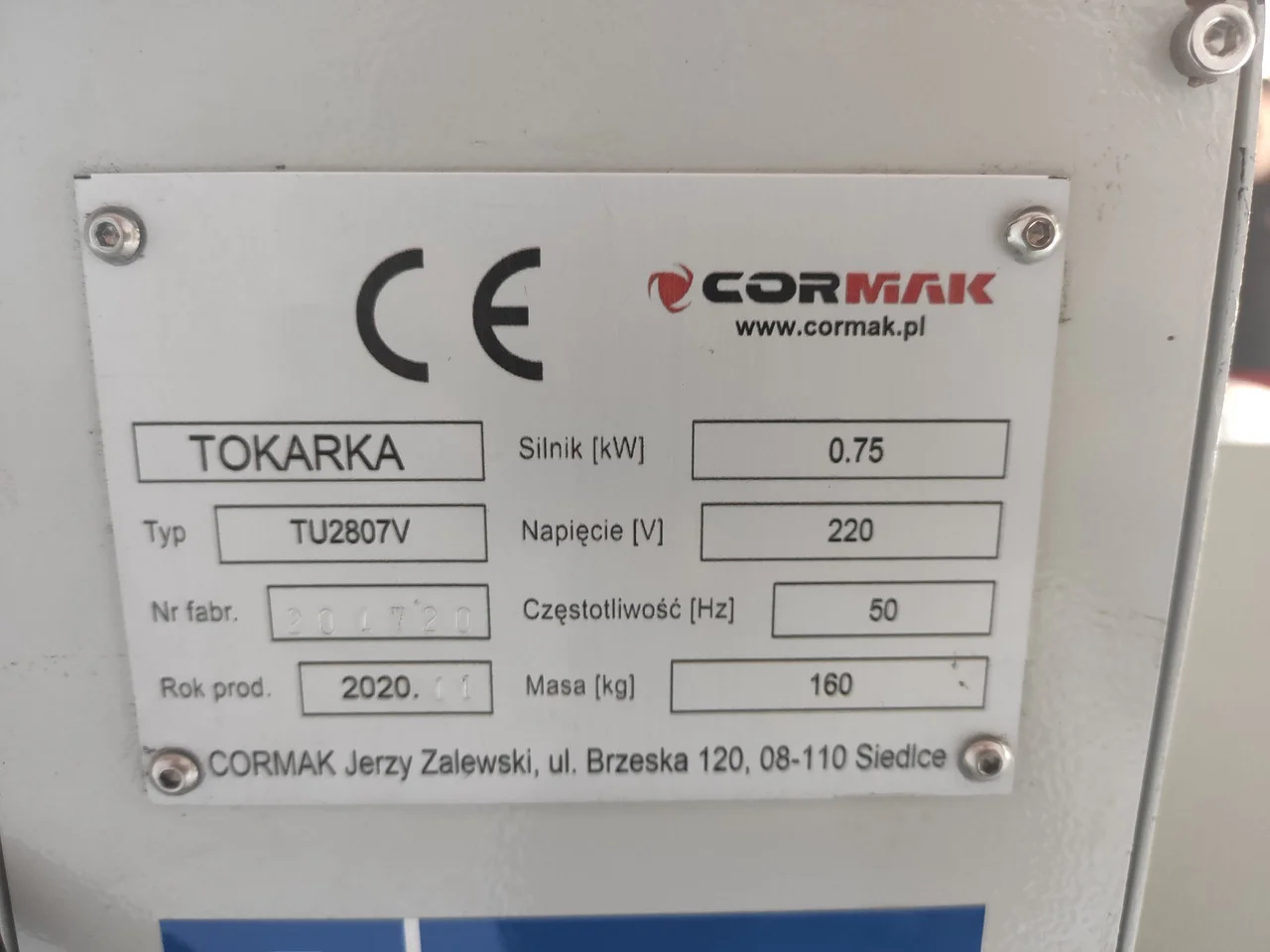 Универсальный токарный станок CORMAK TYTAN 750 Vario (TYTAN 750 Vario)