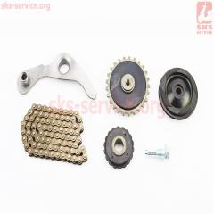 Цепь распредвала 110cc - 25H-84L + ролики 3шт + коромысло (357337)