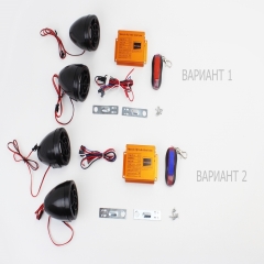 АУДИО-блок (МРЗ-USB/SD+FM-радио+пультДУ+сигнализация) + колонки 2шт (черные) (301395)