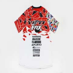 Футболка (Джерси) для мужчин L - (Polyester 80% / Spandex 20%), короткие рукава, свободный крой, бело-красно-черная, НЕ оригинал (408149)