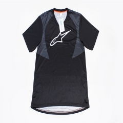 Футболка (Джерсі) для чоловіків L - (Polyester 80% / Spandex 20%), короткі рукави, вільний крій, чорно-сіра, НЕ оригінал (408156)