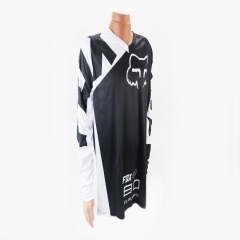 Футболка (Джерси) для мужчин М - (Polyester 100%), длинные рукава, свободный крой, бело-черная, НЕ оригинал (408158)