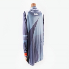 Футболка (Джерси) для мужчин L - (Polyester 100%), длинные рукава, свободный крой, серо-оранжево-белая, НЕ оригинал (408219)