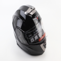 Шлем закрытый с откидным подбородком+очки BLD-160 S- ЧЕРНЫЙ глянец (360029)