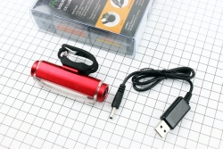 Фонарь задний 16 диодов 100 lumen, Li-ion 3.7V 500mAh зарядка от USB, влагозащитный, MC-BK001 (409102)