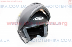 Шлем закрытый с откидным подбородком+очки HF-119 XL- ЧЕРНЫЙ матовый (330211)