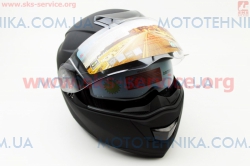Шлем закрытый с откидным подбородком+очки HF-119 XXL- ЧЕРНЫЙ матовый (330213)