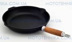 Сковорідка з деревяною ручкою ø 26 см, колір чорний