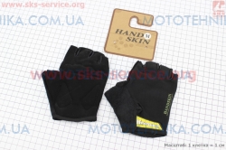 Перчатки без пальцев M-черные, с мягкими вставками под ладонь (408025)