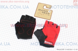 Перчатки без пальцев M-черно-красные, с мягкими вставками под ладонь (408023)