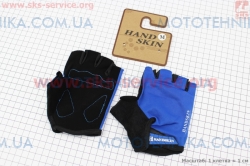 Перчатки без пальцев M-черно-синие, с мягкими вставками под ладонь (408024)