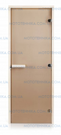 Стеклянная дверь для бани и сауны INTERCOM прозрачная бронза 80/200 липа
