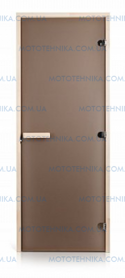 Стеклянная дверь для бани и сауны INTERCOM матовая бронза 80/200 липа