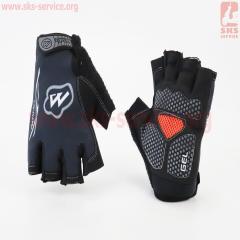 Перчатки без пальцев XL черно-белые, с гелевыми вставками под ладонь MYSPACE (408179)