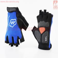 Перчатки без пальцев XL черно-синие, с гелевыми вставками под ладонь MYSPACE (408182)