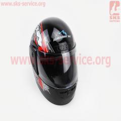 Шлем закрытый HF-101 S- ЧЕРНЫЙ с красно-серым рисунком Q23-R (330647)