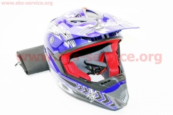 Шлем кроссовый HF-117 M-синий (330052)